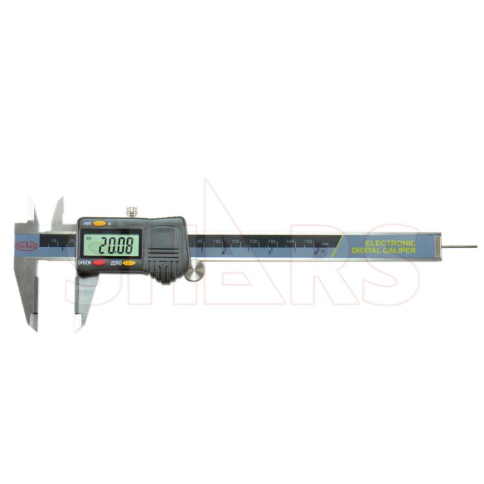 6" Premium Digital Caliper, Carbide-Tipped Jaw